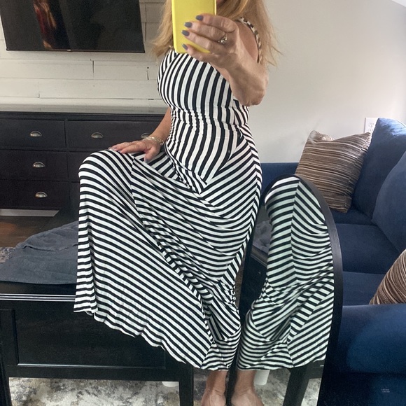 Monteau LA Black and Cream Striped Maxi #packware - Picture 7 of 15